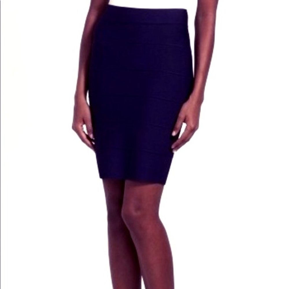 BCBG Max Azria " Leger" Navy Bandage Skirt